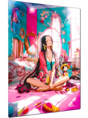 Charmbi Hancock One Piece Metal Poster Tablo – Parlak Yüzey Canlı Baskı Modern Duvar Dekoru Gamer Anime