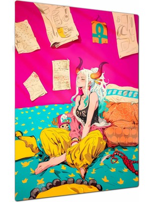 Charmbi Yamato One Piece Metal Poster Gamer Anime Film Tablosu – Parlak Baskı Modern Duvar Dekorasyonu