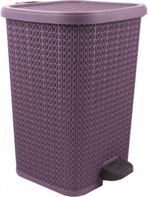 PremiumPort Mürdüm Örgü Desenli 22 Litre Pedallı Çöp Kovası, Şık ve Kullanışlı Tasarım