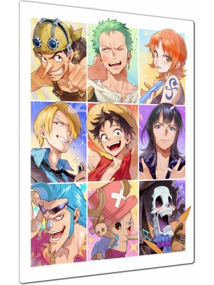 Charmbi One Piece Tayfa Metal Poster Tablo – Parlak Yüzey Canlı Baskı Modern Duvar Dekoru Gamer Anime