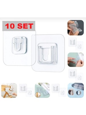 Yefking Geçmeli Klips Eşya Sabitleme Askısı 10'lu Set
