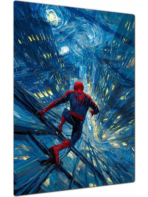 Charmbi Örümcek Adam Metal Poster Tablo – Parlak Yüzey Canlı Baskı Modern Duvar Dekoru Gamer Anime