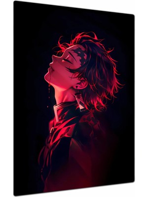 Charmbi Demon Slayer Tanjiro Metal Poster Gamer Anime Film Tablosu – Parlak Baskı Modern Duvar Dekorasyonu