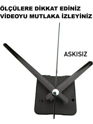Cnr Shop Saat Mekanizması 22 mm Şaft Boyu Duvar Saat Mekanizma Sessiz Çalışır Akrep-Yelkovan-Saniye-(Askısız)