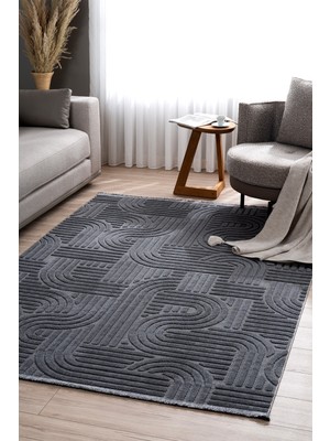 Koza Halı Koza Hayad Lisbon Antrasit Halı Salon ve Oturma Odası Yatak Odası Koridor Makine Halısı A1766D