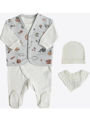Kitikate Organik Woodland 4'lü Tulum Set Gri