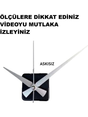 Cnr Shop Duvar Saati Mekanizması, 22 mm Şaft, Saat Mekanizma, Sessiz Çalışır Akrep-Yelkovan-Saniye-(Askısız)