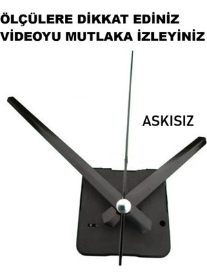 Cnr Shop Saat Mekanizması 18 mm Şaft Boyu Duvar Saat Mekanizma Sessiz Çalışır Akrep-Yelkovan-Saniye-(Askısız)
