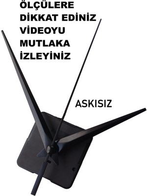 Cnr Shop Saat Mekanizması 18 mm Şaft Boyu Saat Makinesi Sessiz Çalışır Akrep-Yelkovan-Saniye-(Askısız)
