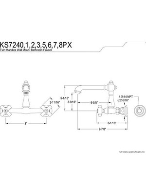 Enyaza Home KS7241PX Ingiliz Country Vessel Lavabo Musluğu, Cilalı Krom