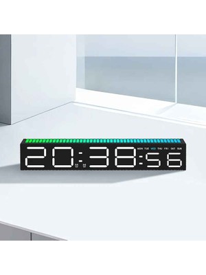 Techtic Geniş Ekran Dijital Masa Saati – Ses Ritim Sensörlü Rgb Işık | Tarih & Alarm Özellikli Modern LED Saat