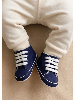 Numix Baby Kids Organik Pamuk Astarlı, Bebek Ilk Adım Ayakkabısı, Bağacıklı ,içi Kürklü, Kaymaz Taban, Patik-Pand