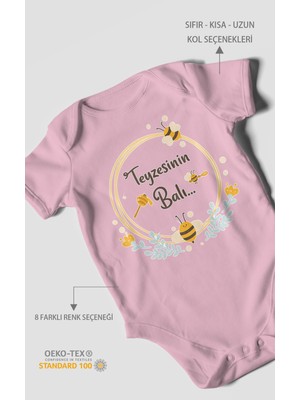 Morivo Kids Teyzesinin Balı Kısa Kollu Bebek Body %100 Pamuk