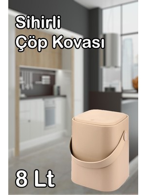 PremiumPort Pratik 8 Lt Iç Kovalı Tutma Saplı Mutfak Çöp Kovası