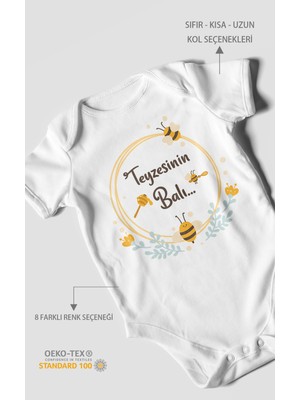 Morivo Kids Teyzesinin Balı Kısa Kollu Bebek Body %100 Pamuk