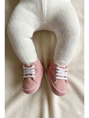 Numix Baby Kids Organik Pamuk Astarlı, Bebek Ilk Adım Ayakkabısı, Bağacıklı ,içi Kürklü, Kaymaz Taban, Patik-Pand