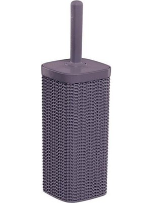 Practika Rattan Tuvalet Fırçası Antrasit 11.5X11.5X39.5 cm Ergonomik Tasarım