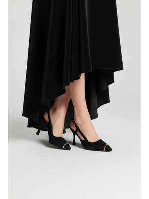 Papuçcity Sprs 03402 Arkası Açık Topuklu Stiletto Abiye Ayakkabı