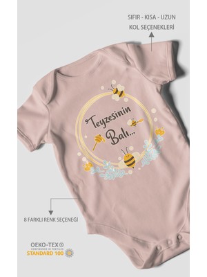 Morivo Kids Teyzesinin Balı Kısa Kollu Bebek Body %100 Pamuk