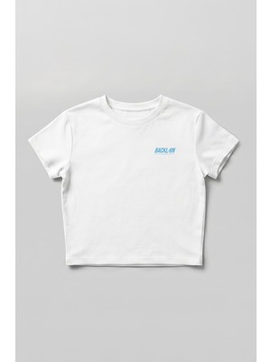 Backlain Mod Style Kadın Crop Tişört Kadın Hibiskus Çiçek Baskılı Yumuşak Kumaş