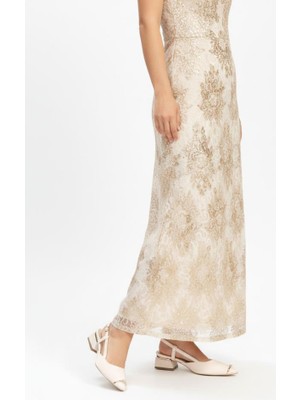 Papuçcity Sprs 03403 Arkası Açık Alçak Topuklu Stiletto Abiye