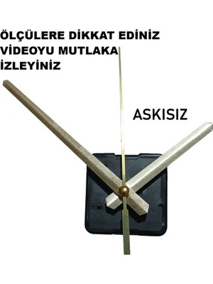 Cnr Shop Saat Mekanizması 14 mm Şaft Boyu Duvar Saat Mekanizma Sessiz Çalışır Akrep-Yelkovan-Saniye-(Askısız)