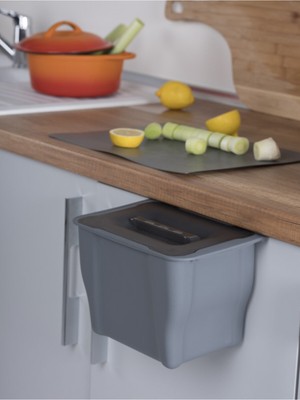 PremiumPort Antrasit Çok Amaçlı 5l Mutfak Çöp Kovası, Yüksek Kalite Plastik