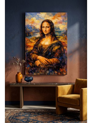 Artease Fırça Darbeli Tasarım Mona Lisa Kanvas Tablo