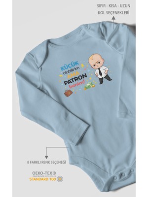 Morivo Kids Küçük Olabilirim Ama Patron Benim Uzun Kollu Bebek Body