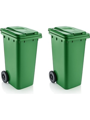 PremiumPort 120 Litre Tekerlekli Kapaklı Çöp Konteyneri Seti, Pratik ve Kullanışlı