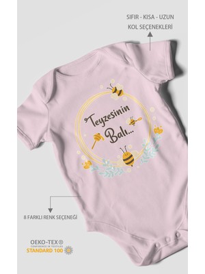 Morivo Kids Teyzesinin Balı Kısa Kollu Bebek Body %100 Pamuk