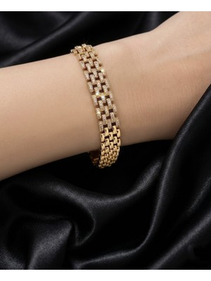Vıp 14K Gold Taşlı Bileklik