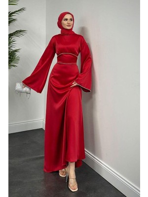 Diloxe Taşlı Belden Bağlamalı Abiye