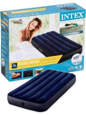 intex Yumuşak ve Konforlu Tek Kişilik Şişme Yatak, Fiber-Tech Teknolojisiyle Rahat Uyku