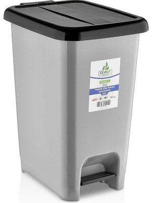 PremiumPort Şık ve Dayanıklı 50 Lt Gri Pedal Çöp Kovası, Pratik Kullanım Sağlar