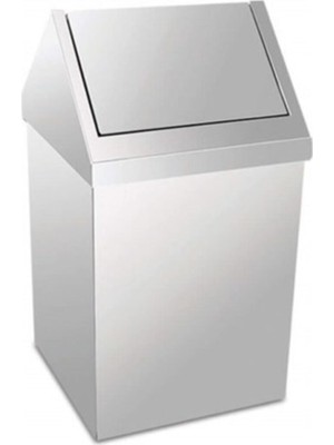 PremiumPort Krom Çatı Kapaklı 11 Lt Itilebilir Çöp Kovası, Şık ve Pratik Tasarım