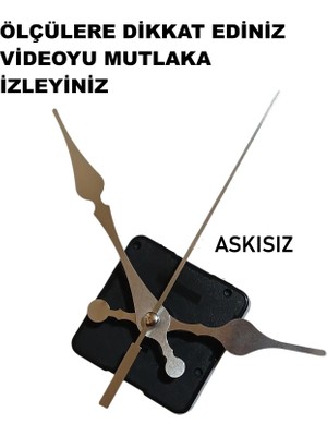 Cnr Shop Saat Mekanizması 22 mm Şaft Boyu Sessiz Çalışır Saat Makinesi Akrep-Yelkovan-Saniye-(Askısız)
