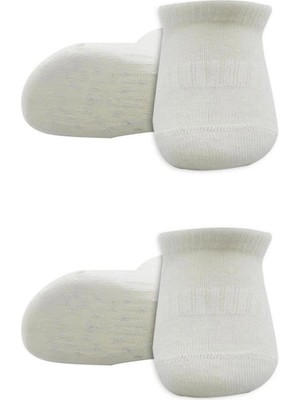 Senka Mey Ithalat® 2'li Sneakers Kaymaz Basic Penye Çorap 20103 Ekru Ekru