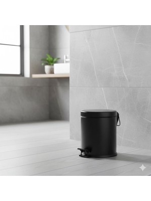PremiumPort Şık Siyah Wc Kovası, Temiz ve Kullanışlı Tasarım