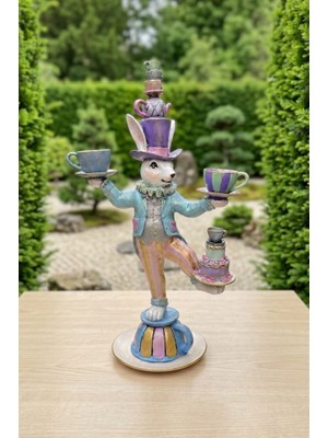 Gardenya Alice Serisi Fincan Tutan Mutfak Dekoru Akrobat Tavşan Polyester Biblo
