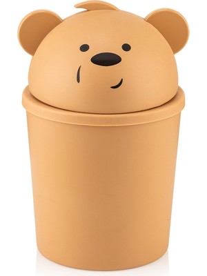 PremiumPort Sevimli Ayıcık Tasarımlı Mini Masaüstü Çöp Kovası