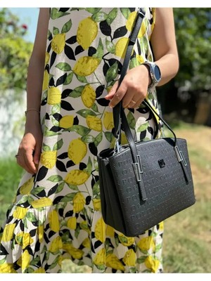 Just Polo Günlük Kombinlere Uygun Kadın Siyah Büyük Boy 5 Bölmeli Omuz Çantası 235013MH