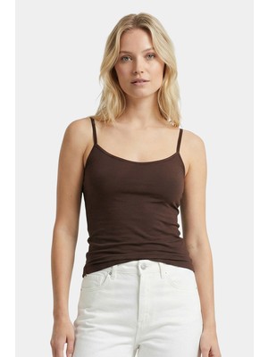 Pierre Cardin Türen Kadin Ayarlanabilir Ip Askili Pamuklu Atlet 970/KAHVERENGI