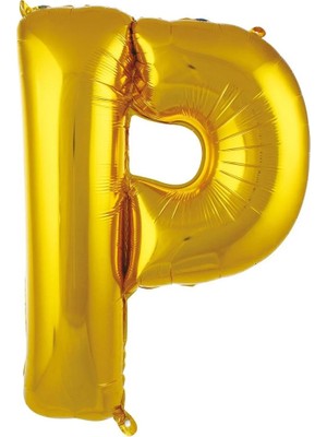 Deniz Parti P Harfi Altın Folyo Balon 34"- 76 cm