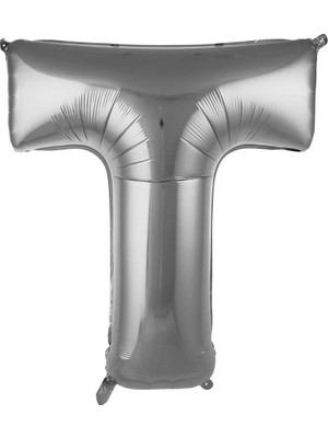 Deniz Parti T Harfi Gümüş Folyo Balon 34"- 76 cm