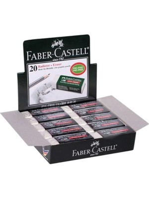 Faber-Castell 20'li Kutu Beyaz Silgi PVC Free Büyük Boy 18 85 39 Renk: Beyaz