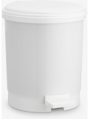 PremiumPort Pratik ve Şık 3l Beyaz Plastik Pedallı Çöp Kovası