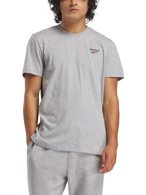 Reebok Id Small Logo Tee Gri Erkek Kısa Kol T-Shirt
