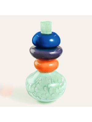 Zsa Zsa Zsu Baıta El Üretimi Cam Vazo 20x20x39 Cm Renkli