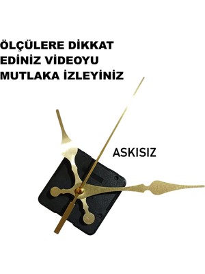 Cnr Shop Saat Mekanizması, 14 mm Şaft Boyu Saat Makinesi Sessiz Çalışır Akrep-Yelkovan-Saniye-(Askısız)
